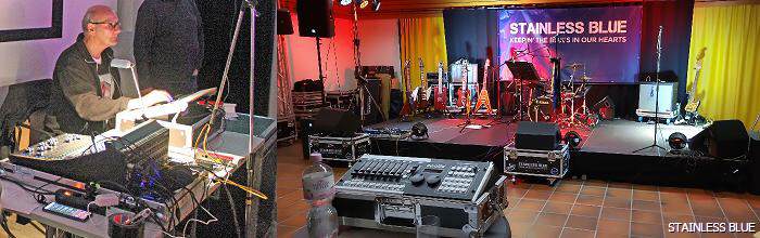 STAINLESS BLUE -  Lichttechniker Stainless Roland sorgt f&uuml;r das richtge B&uuml;hnenlicht