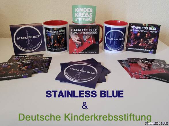 STAINLESS BLUE - Bandmerch, Aufkleber und Tassen