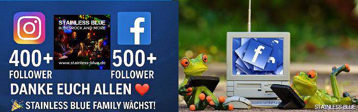 STAINLESS BLUE aus Düsseldorf bedankt sich für über 400 Follower bei Instagram und mehr als 500 Follower bei Facebook
